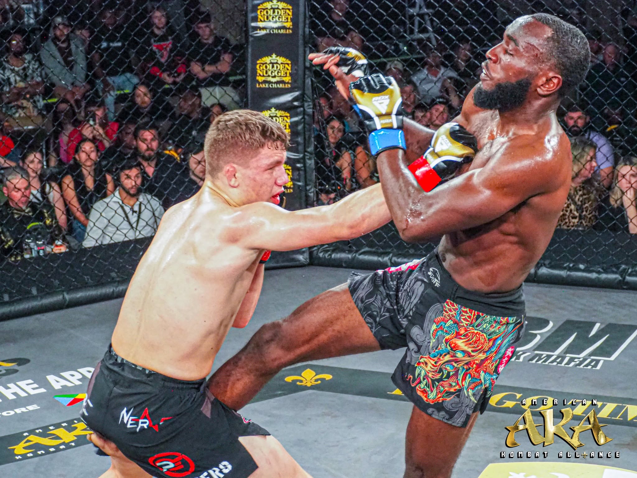 Nevan Driehuis lands a punch during his AKA 53 fight in Lake Charles Louisiana